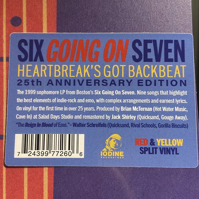 SIX GOING ON SEVEN / Heartbreak's Got Backbeat LP (YELLOW/RED)
