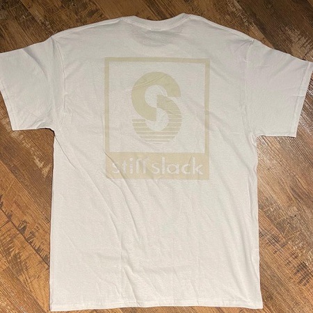 STIFFSLACK / SS LOGO TOP AND BACK tee (WHITE+LIGHT GREEN)