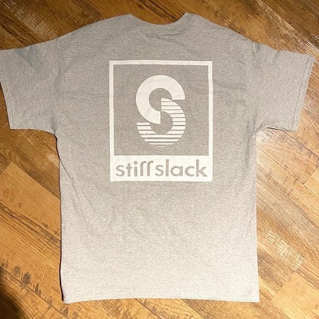 STIFFSLACK / SS LOGO TOP AND BACK tee (GRAY+WHITE)
