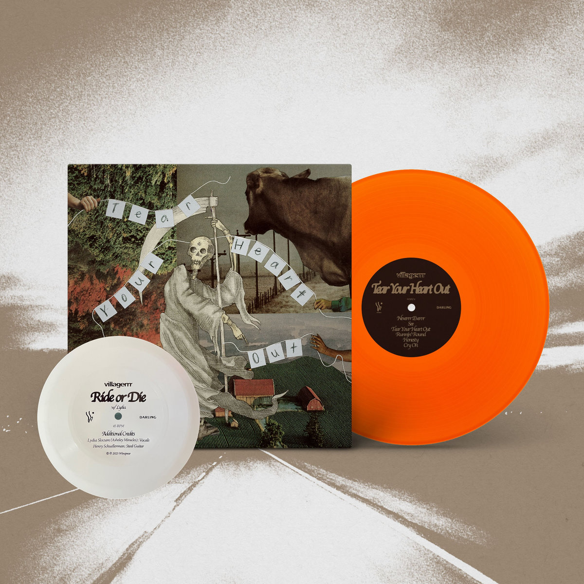 VILLAGERRR / Tear Your Heart Out LP(ORANGE)+FLEX