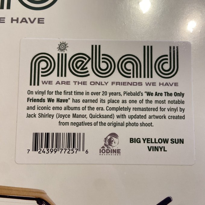 PIEBALD / We Are the Only Friends We Have LP(TRICOLOR)