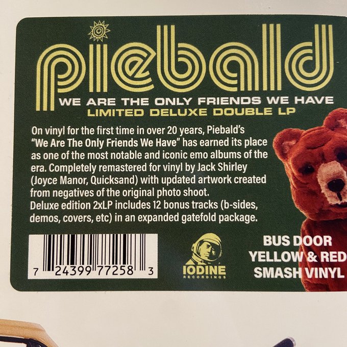 PIEBALD / We Are the Only Friends We Have : Deluxe Edition  2xLP(SPLATTER)