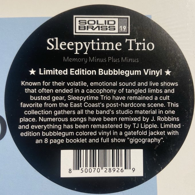 SLEEPYTIME TRIO / Memory Minus Plus Minus LP(OPAQUE BUBBLEGUM)
