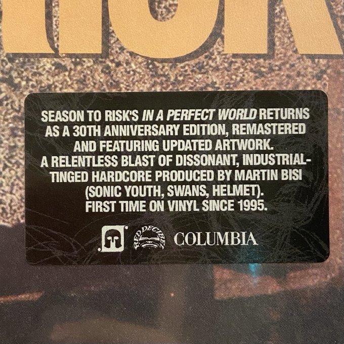 SEASON TO RISK / In A Perfect World LP