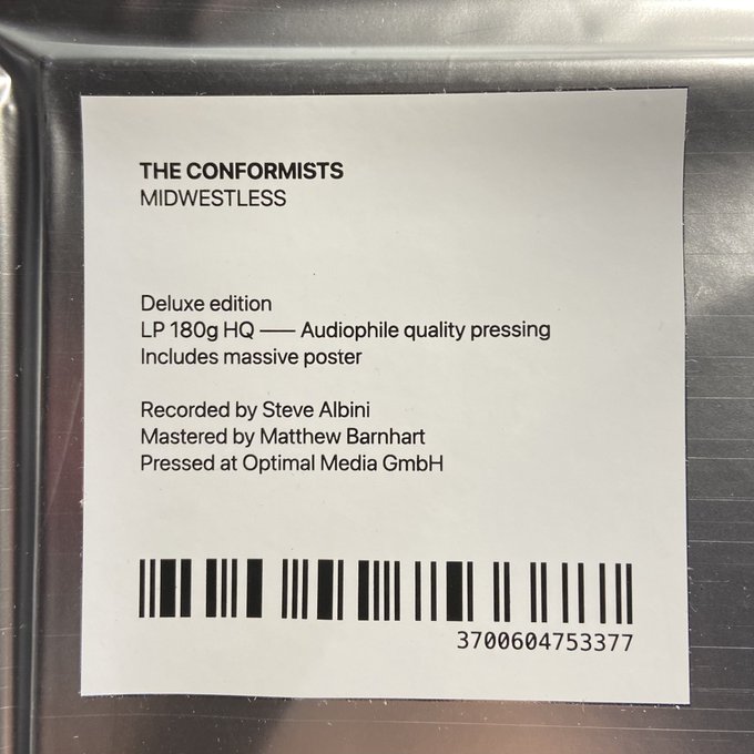 THE CONFORMISTS / Midwestless  LP