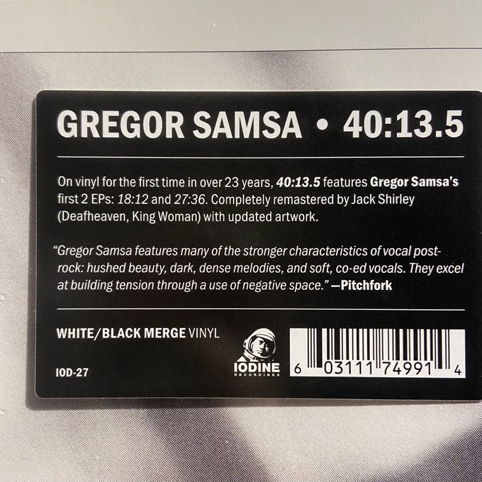 GREGOR SAMSA / 40:13.5 LP(WHITE/BLACK)