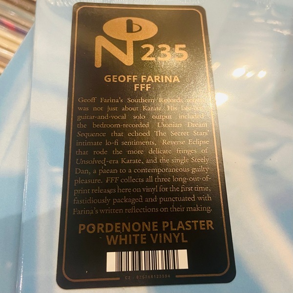 GEOFF FARINA / FFF 2xLP(PORDENONE PLASTER WHITE)
