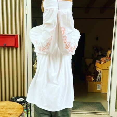 STIFFSLACK / stiffslack LOGO+SS kun Longsleeve Tee (WHITE/PINK)