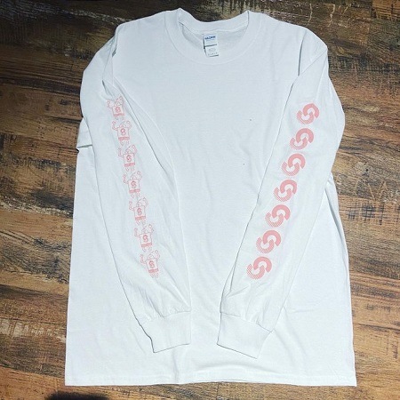 STIFFSLACK / stiffslack LOGO+SS kun Longsleeve Tee (WHITE/PINK)