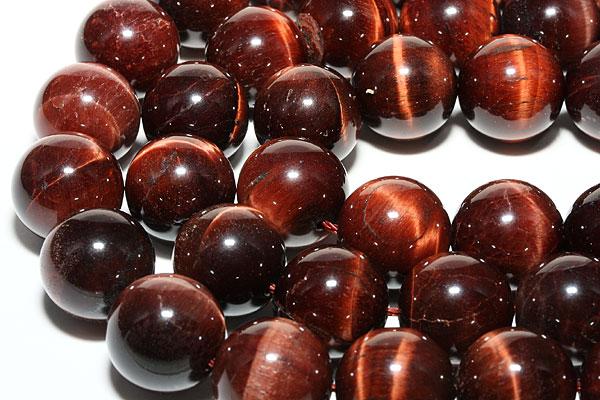 【丸ビーズ】タイガーアイ (レッドタイガーアイ) (3A) 14mm