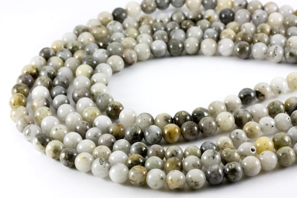 【丸ビーズ】パイライトインクォーツ 8mm