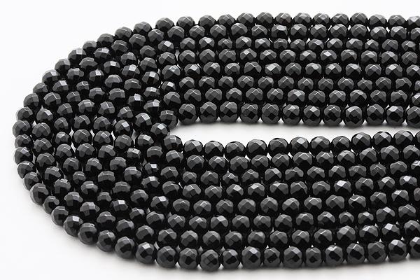 【カットビーズ】オニキス 64面カット 4mm