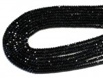 【カットビーズ】スピネル(ブラック) ボタン宝石カット 2x3mm