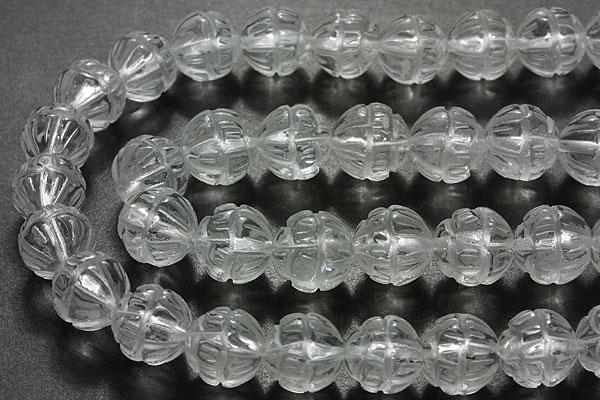 【カットビーズ】天然水晶 蓮花 10mm