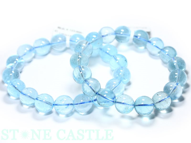 ☆高品質☆【ブレスレット】ブルートパーズ (5A) (約13〜13.5mm) (ケース付)