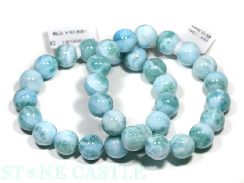 ☆高品質☆【ブレスレット】ラリマー (3A) (約12～12.5mm) (ケース付 