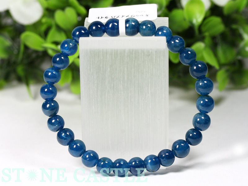 ☆高品質☆【ブレスレット】キャッツアイブルーアパタイト (4A) (約6.5〜7mm)