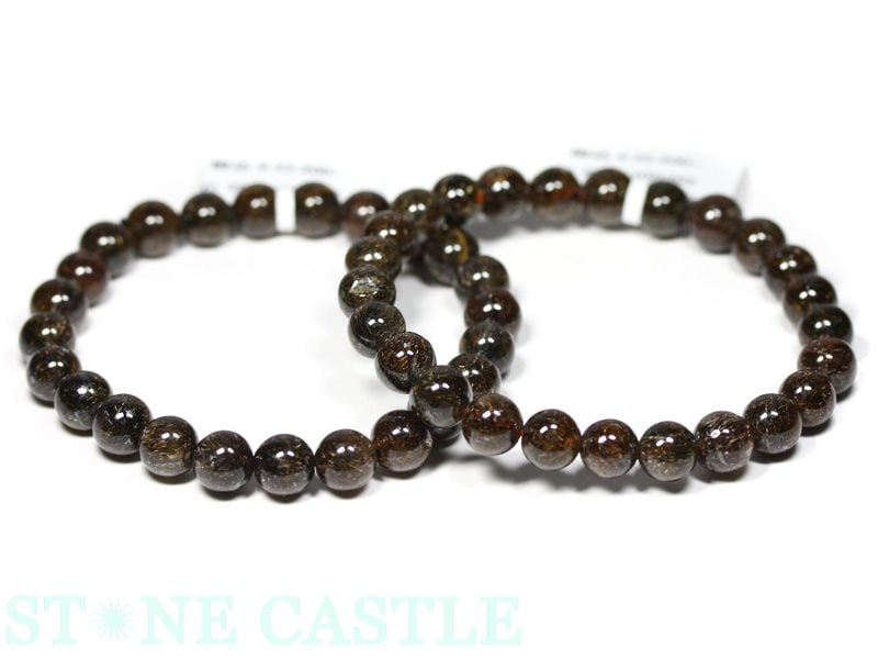 ☆高品質☆【ブレスレット】ブラックタイチンルチル (3A) (約7.5〜8mm)