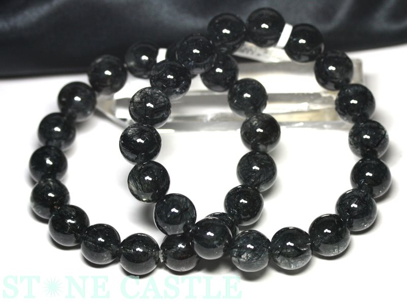 ☆高品質☆【ブレスレット】ブラックルチルクォーツ (3A+) (濃厚タイプ) (約11.5〜12mm)