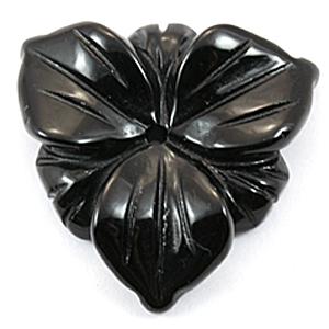 【モチーフビーズ】ハイビスカス オニキス