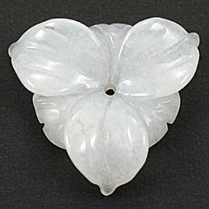 【モチーフビーズ】ハイビスカス ホワイトジェード