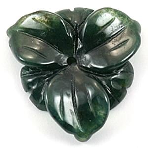 【モチーフビーズ】ハイビスカス モスグリーンアゲート