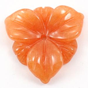 【モチーフビーズ】ハイビスカス レッドアベンチュリン