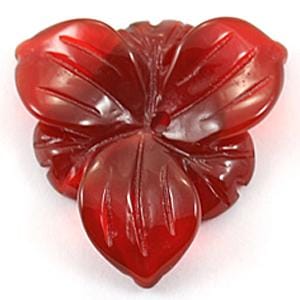 【モチーフビーズ】ハイビスカス レッドメノウ