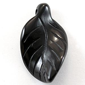 【モチーフビーズ】ひねりリーフ オニキス