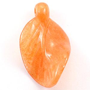 【モチーフビーズ】ひねりリーフ ピーチアベンチュリン