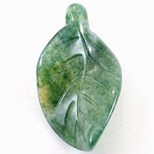 【モチーフビーズ】ひねりリーフ モスグリーンアゲート