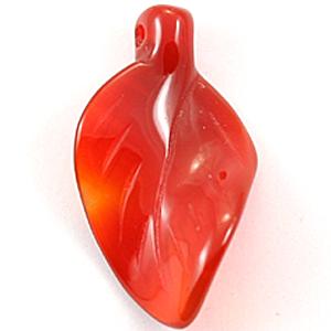 【モチーフビーズ】ひねりリーフ レッドメノウ