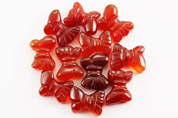 【モチーフビーズ】リボンビーズ カーネリアン