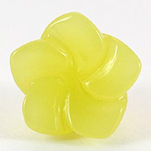 【モチーフビーズ】桔梗 14mm オリーブジェード