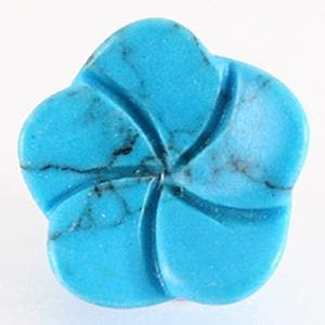 【モチーフビーズ】桔梗 14mm ターコイズ(練り)