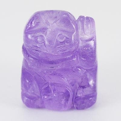 天然石 ファントム入りシトリンラフ原石入り 招き猫親子 オルゴナイト