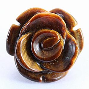 【モチーフビーズ】薔薇 (立体) 12mm タイガーアイ