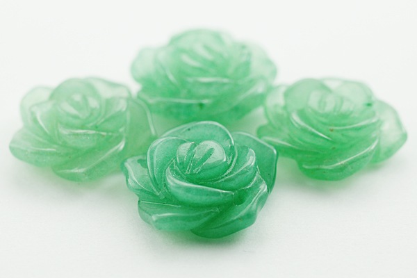 【モチーフビーズ】薔薇(二穴)14mm アベンチュリン
