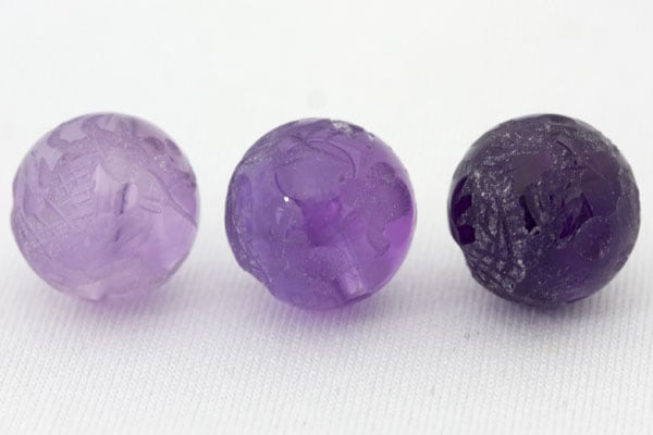 【彫刻ビーズ】アメジスト 10mm (素彫り) 五爪龍