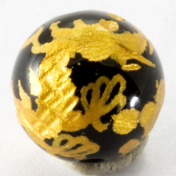 【彫刻ビーズ】オニキス 8mm (金彫り) 五爪龍