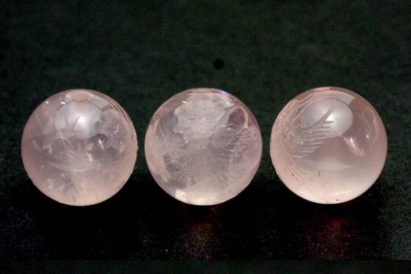 【彫刻ビーズ】マダガスカルローズ 12mm (素彫り) 新天使(キラキラ)