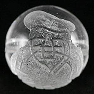 【彫刻ビーズ】水晶 12mm (素彫り) 七福神「大黒天」