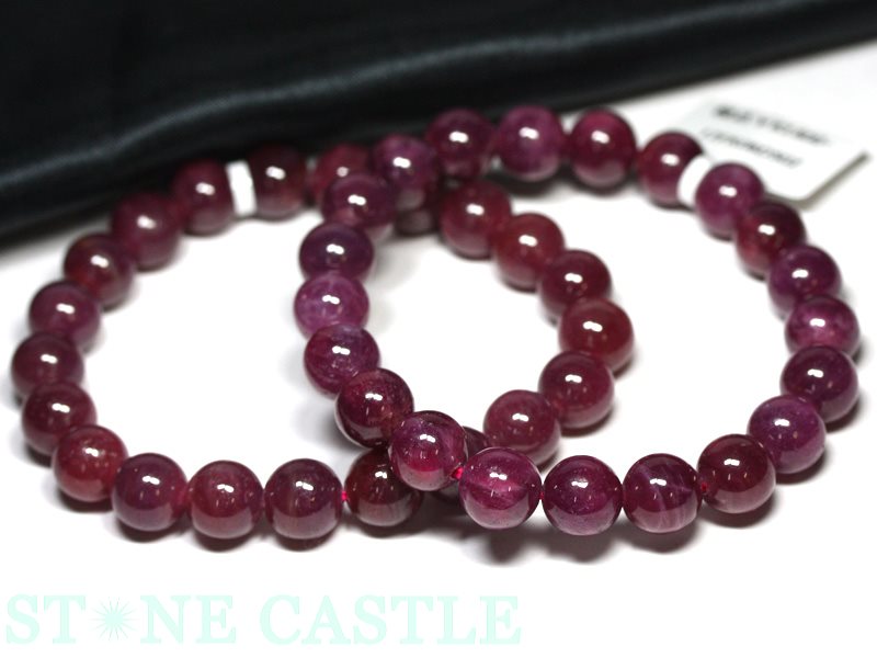 破格【高品質】上質ルビー ブレスレット カット 天然石 パワーストーン