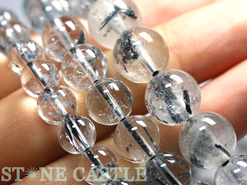 ☆高品質☆【ブレスレット】スティブナイト (輝安鉱) (2A) (約12〜12.5mm) (ケース付)