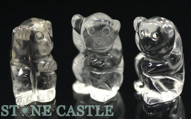 彫刻置物】サル 25mm 水晶 | すべての商品｜パワーストーン卸・天然石