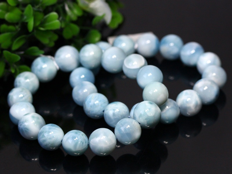 ☆高品質☆【ブレスレット】ラリマー (5A) (約13～13.5mm) (ケース付  
