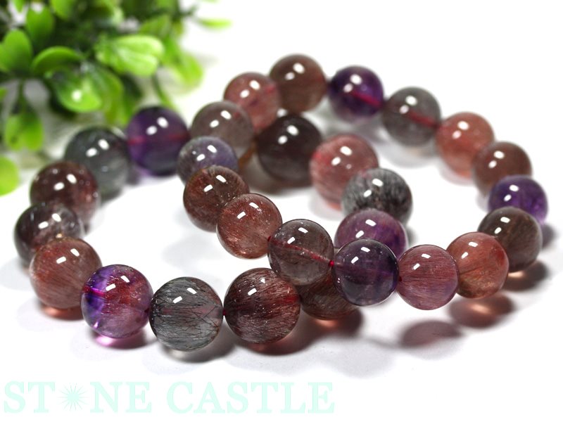 ☆高品質☆【ブレスレット】スーパーセブン (5A) (約13.5〜14mm) (ケース付)