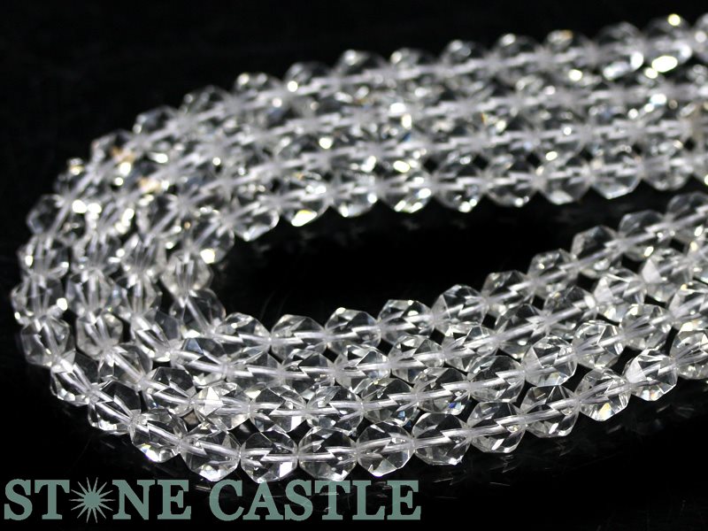 【カットビーズ】天然水晶 20面カット 8mm