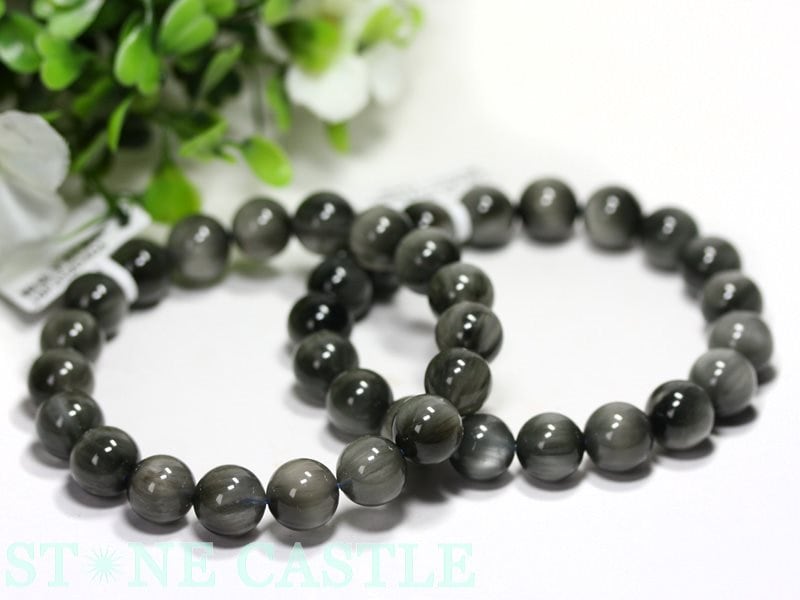 ☆高品質☆【ブレスレット】ブルーラビットヘアルチルキャッツアイ (5A) (約12〜12.5mm) (ケース付)