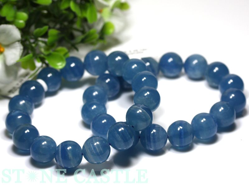 国産品 ☆高品質☆【ブレスレット】ブルーカルサイト (3A) 14mm アクセサリー